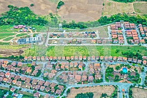 Agricultural land being converted into housing subdivisions, in the Philippines.