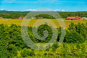 Agricultural landscape of Bohuslan coastline in Sweden photo