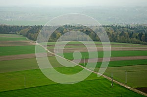 Agricultural landscape in Smolen village Poland photo