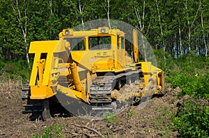 Agricultural machine. Bulldozer. Mechanical Site Preparation for Forestry.