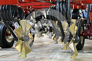 Agricultural machine front part close-up