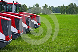 Agricultural machinery ready to cultivate the fields