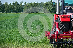 Agricultural machinery ready to cultivate the fields