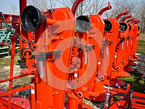 Agricultural machinery, red rotary mowers