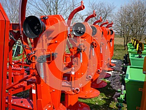 Agricultural machinery, red rotary mowers