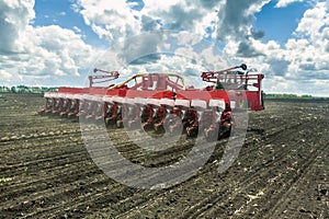 Agricultural machinery, Tractor and farmer in agricultural fields of wheat and rapeseed