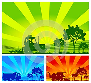 Agricultural machinery, vector photo