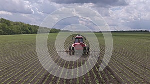 Agricultural machinery working in the field