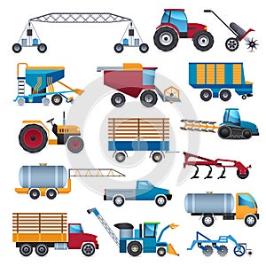 Agricultural Machines Icons Set photo