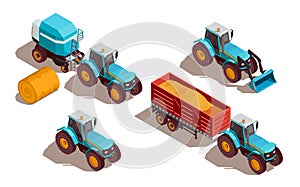 Agricultural Machines Isometric Composition