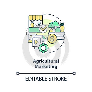 Agricultural marketing concept icon