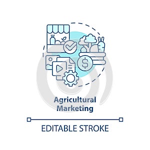 Agricultural marketing turquoise concept icon