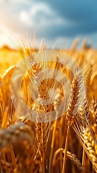 Agricultural richness Harvested yellow crop field symbolizes bountiful summer yields