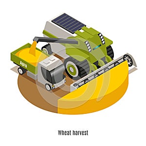 Agricultural Robots Isometric Background