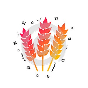 Agricultural sign icon. Gluten free or No gluten. Vector