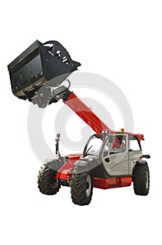 Agricultural telescopic handler intended for agricultural loading and unloading photo