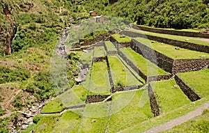 Agricultural terraces at the Inca site Pisac, Peru