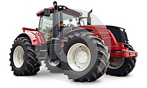 Agricultural tractor of new design and red color on white