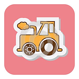 agricultural tractor. Vector illustration decorative design