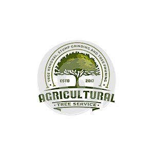 Agricultural tree vintage logo badge