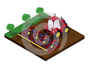 Agricultural Works Plowing Composition