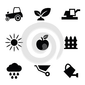 Agriculture 9 icons set