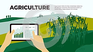 Agriculture and analysis data by tablet photo