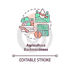 Agriculture backwardness concept icon