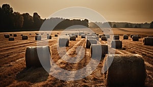 Agriculture, bale, farm, hay, nature, rural scene, outdoors, summer, landscape, straw generated by AI