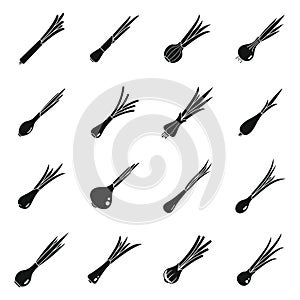 Agriculture chives icons set simple vector. Farming plant