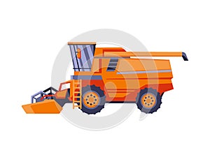 Agriculture combine harvester isolated vector illustration. Farm equipment machinery and the agricultural vehicle in