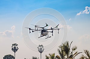 Agriculture drone aircraft fly on sky