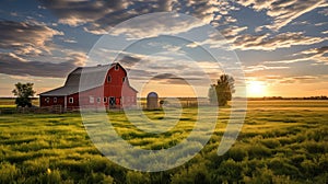 agriculture farm with barn