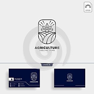 agriculture farm line badge vintage logo template vector illustration