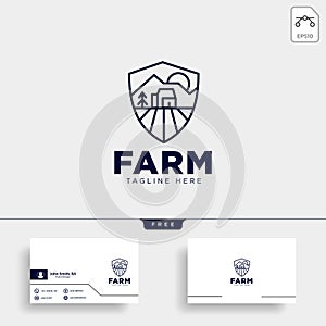 agriculture farm line badge vintage logo template vector illustration