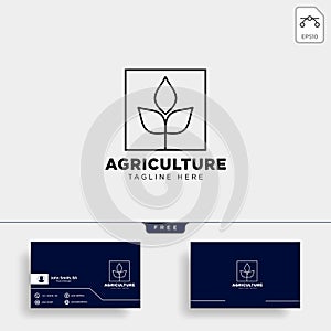 agriculture farm line badge vintage logo template vector illustration