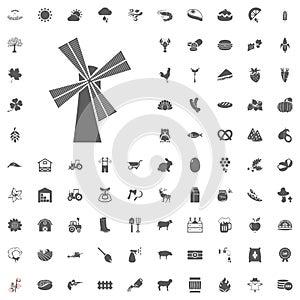 Agriculture and Farm Vector Icons Set