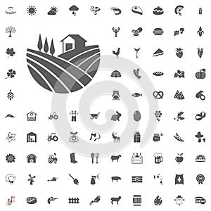 Agriculture and Farm Vector Icons Set