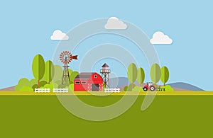 Agriculture and Farming. Agribusiness. Rural landscape. Design elements for info graphic, websites and print media.