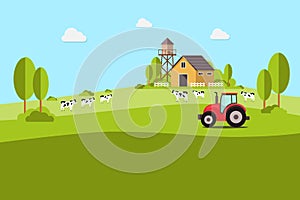 Agriculture and Farming. Agribusiness. Rural landscape. Design elements for info graphic, websites and print media.