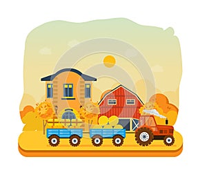 Agriculture and farming. Agribusiness. Rural landscape. Farm and farmland.