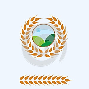 Agriculture Farming Field Natural Harvest Logo design.