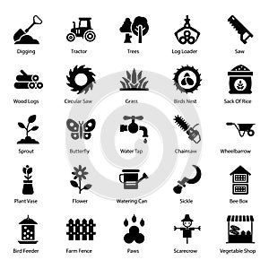 Agriculture and Farming glyph Icons Pack