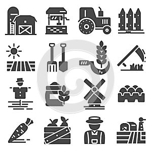 Agriculture and Farming icons set