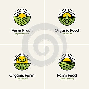 Agriculture and farming logo set