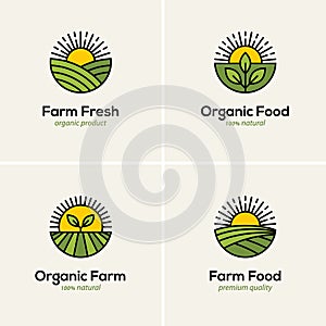 Agriculture and farming logo set photo