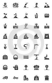 Agriculture and Farming vector icons set