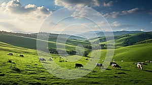 agriculture field of cows