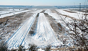 Agriculture field under snow