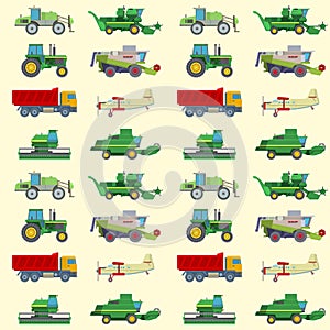 Agriculture harvest machine industrial farm equipment tractors transport combines and machinery excavator seamless